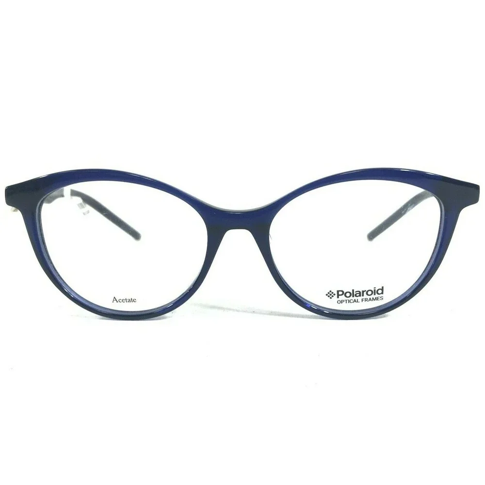Polaroid Eyeglasses Frames PLD D303 PQG Blue Cat Eye Round Full Rim 51-17-145
